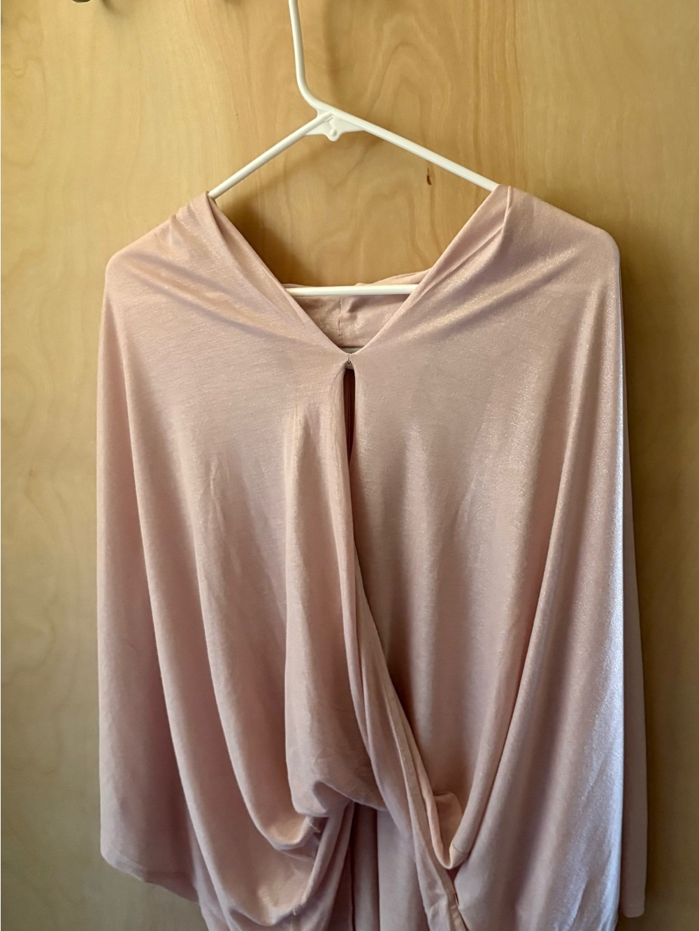 Jennifer Lopez Blush Beige Draped Top